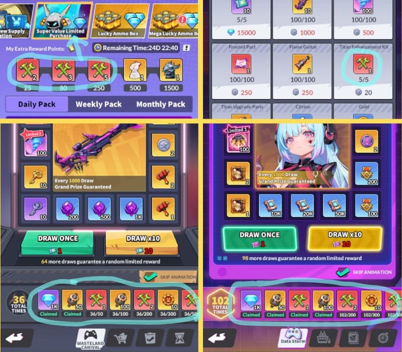 Examples to Get Titan Enhancement Kit