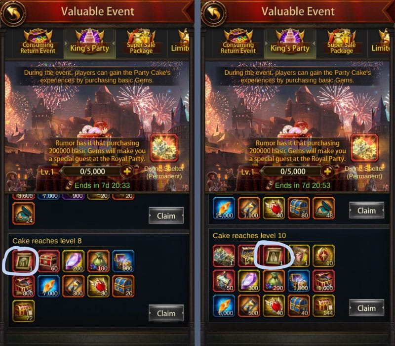 Get Officer Equipment Scrolls in King's Party Cake